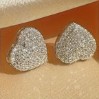 Elegant Heart-Shaped Zirconia Stud Earrings