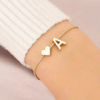 Elegant Love Heart Charm Bracelet - Delicate Minimalist Link Chain