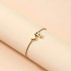 Elegant Love Heart Charm Bracelet - Delicate Minimalist Link Chain