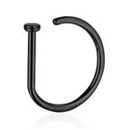 Elegant Punk-Style Stainless Steel Nose Rings - Clip-On Non-Piercing Design