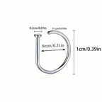 Elegant Punk-Style Stainless Steel Nose Rings - Clip-On Non-Piercing Design