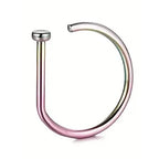Elegant Punk-Style Stainless Steel Nose Rings - Clip-On Non-Piercing Design