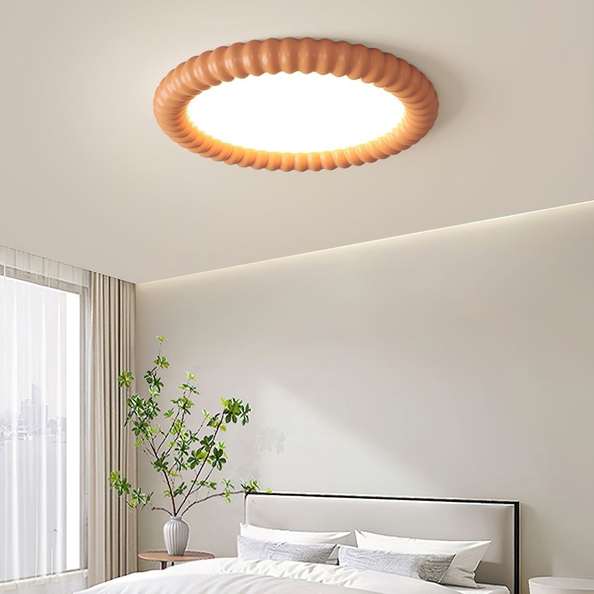 Modern halo ceiling light with gentle light diffusion
