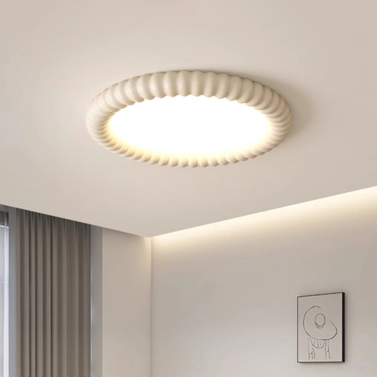 Modern halo ceiling light with gentle light diffusion