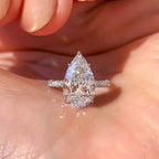 Elegant Teardrop Cubic Zirconia Engagement Ring