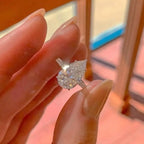 Elegant Teardrop Cubic Zirconia Engagement Ring
