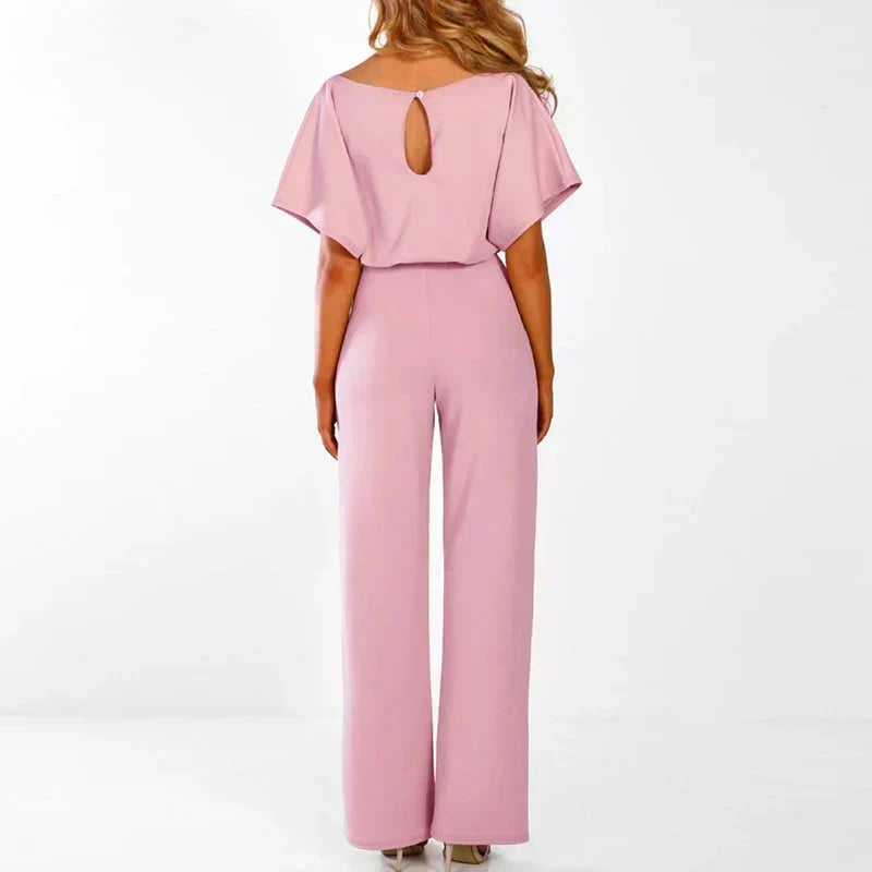 Elegant Women's Jumpsuit with Narrow Belt