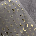 Embossed Three-dimensional Star and Moon Pattern Nail Stickers