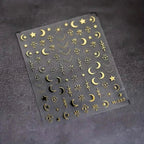 Embossed Three-dimensional Star and Moon Pattern Nail Stickers