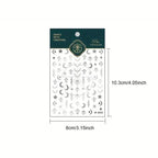 Embossed Three-dimensional Star and Moon Pattern Nail Stickers