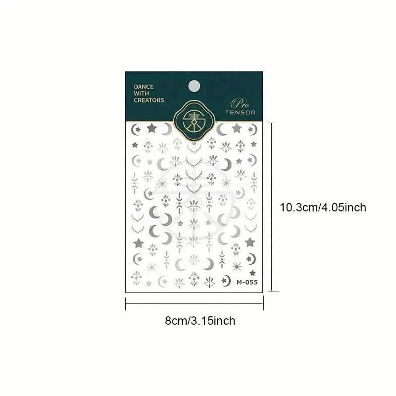 Embossed Three-dimensional Star and Moon Pattern Nail Stickers