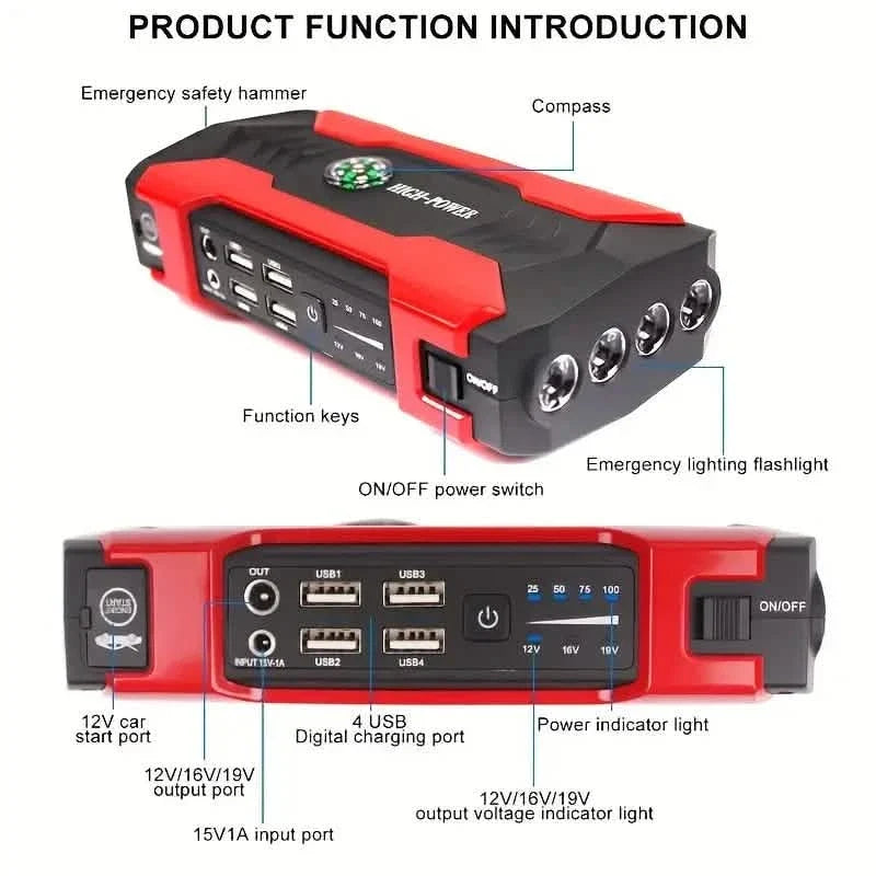 Emergency Car Starter Battery Power Supply 5000A