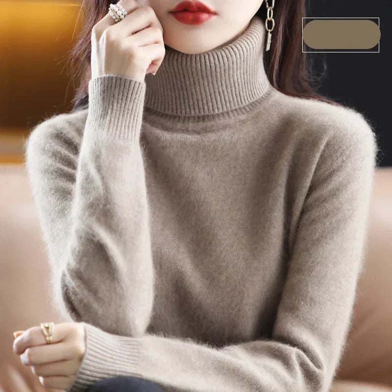 Women's 100% Pure Cashmere Turtleneck Sweater for Cold Weather