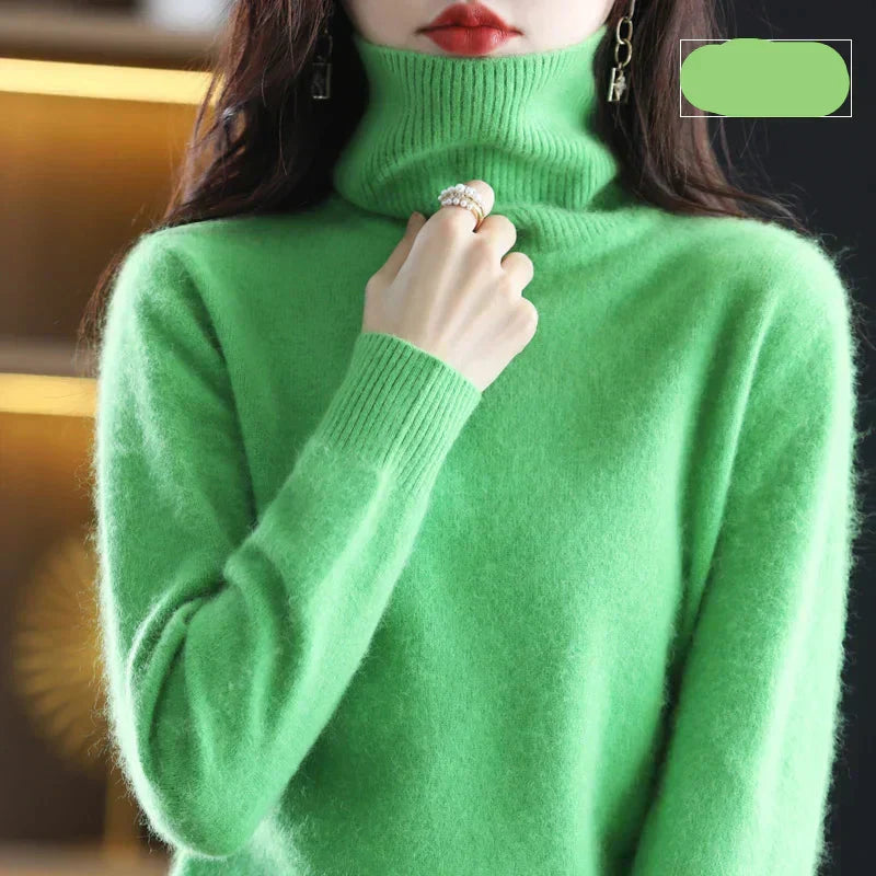 Women's 100% Pure Cashmere Turtleneck Sweater for Cold Weather