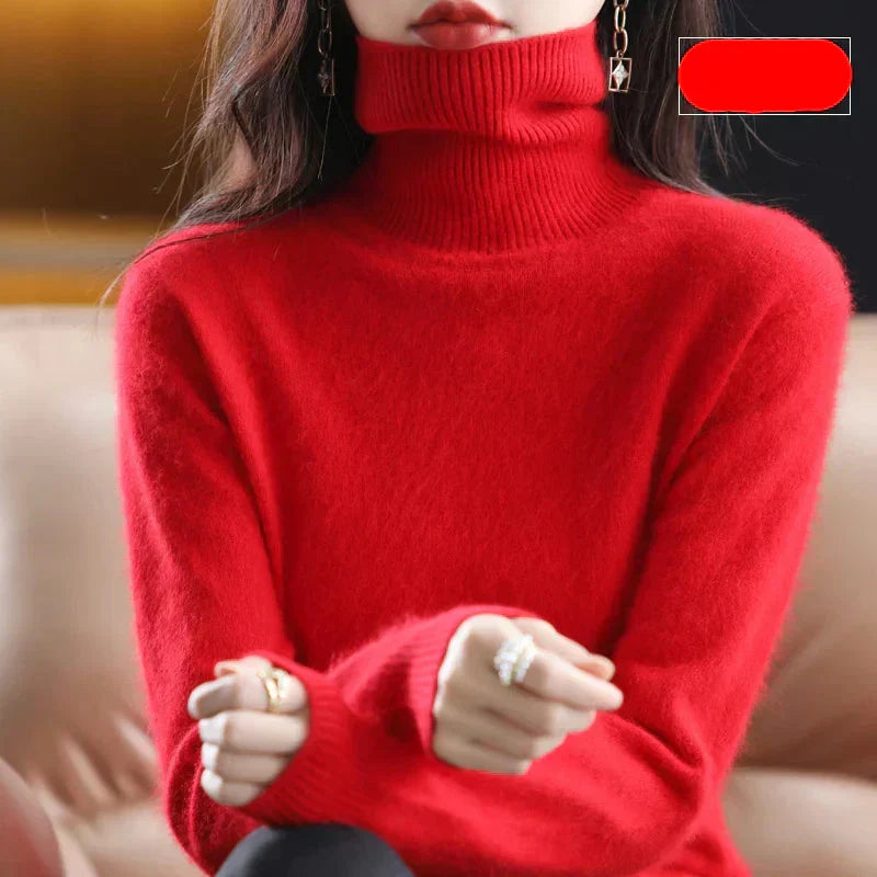 Women's 100% Pure Cashmere Turtleneck Sweater for Cold Weather