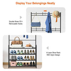 Entryway Coat Hat Rack Shoe Storage Shelf