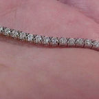 Estate 2.10CTW Natural Diamond Tennis Bracelet 14K White Gold 7"