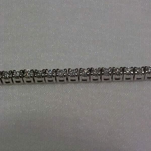 Estate 2.10CTW Natural Diamond Tennis Bracelet 14K White Gold 7"