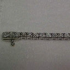 Estate 2.10CTW Natural Diamond Tennis Bracelet 14K White Gold 7"
