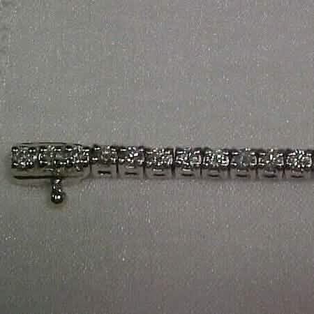 Estate 2.10CTW Natural Diamond Tennis Bracelet 14K White Gold 7"