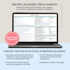 Wedding Planning Spreadsheet - Google Sheets Template | Budget Tracker, Checklist, Seating Chart, Timeline, Tips | Blue Digital Planner