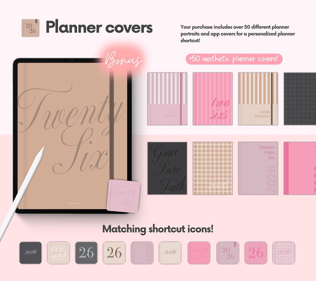 Portrait Digital Planner 2026 2027 2028 & Undated, Goodnotes Planner, Daily Planner, Weekly Planner, Notability Planner, iPad Planner