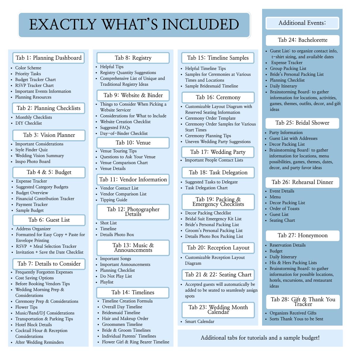 Wedding Planning Spreadsheet - Google Sheets Template | Budget Tracker, Checklist, Seating Chart, Timeline, Tips | Blue Digital Planner