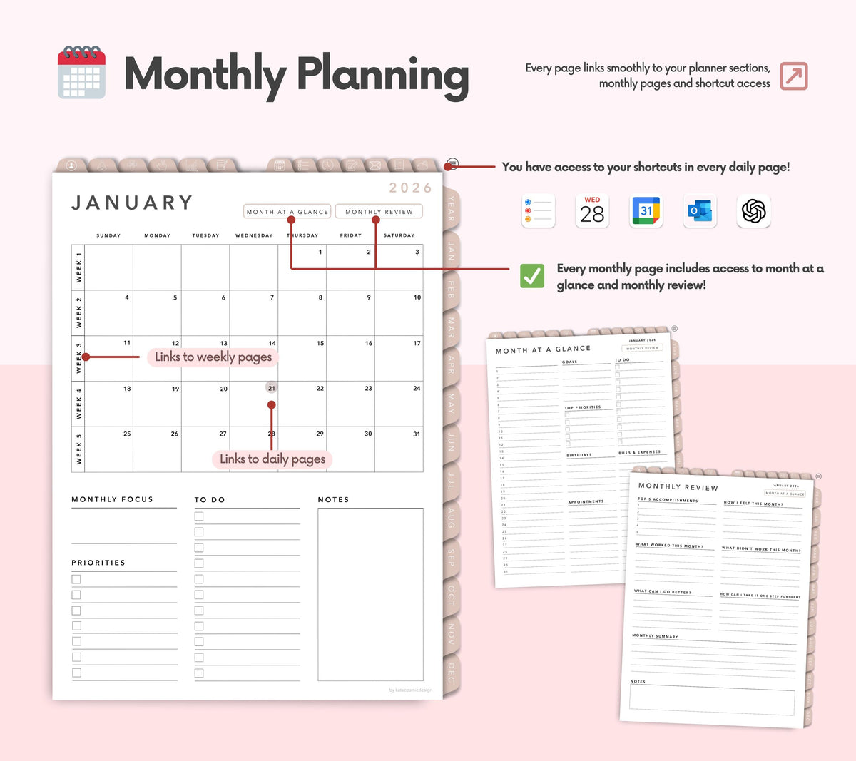 Portrait Digital Planner 2026 2027 2028 & Undated, Goodnotes Planner, Daily Planner, Weekly Planner, Notability Planner, iPad Planner