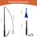 Extendable Dog Flirt Pole with 2 Replaceable Interactive Tail Toys