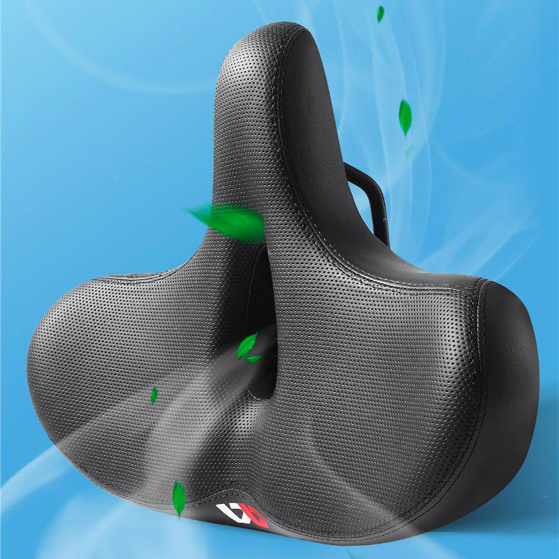Extra Wide Bike Saddle with Cutout, High-Density Padding & Suspension