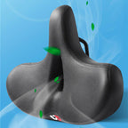 Extra Wide Bike Saddle with Cutout, High-Density Padding & Suspension