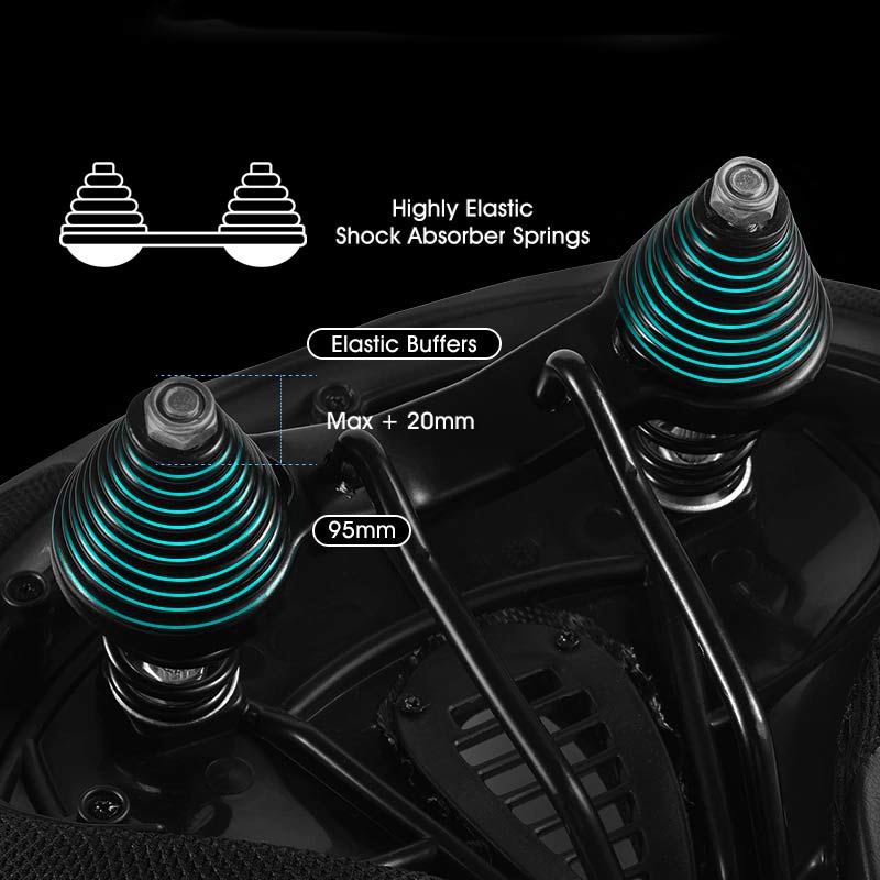 Extra Wide Bike Saddle with Cutout, High-Density Padding & Suspension
