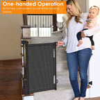 Extra Wide Child Safety Gate Retractable Door