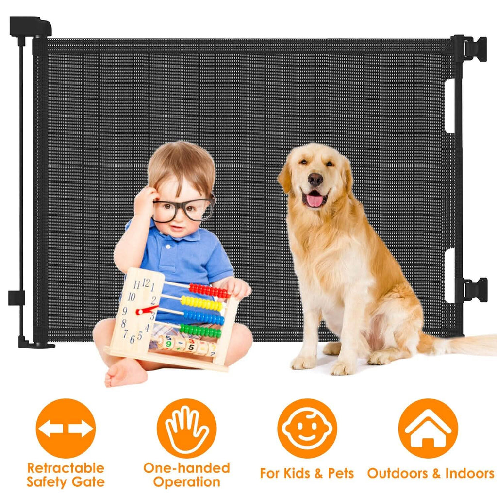 Extra Wide Child Safety Gate Retractable Door