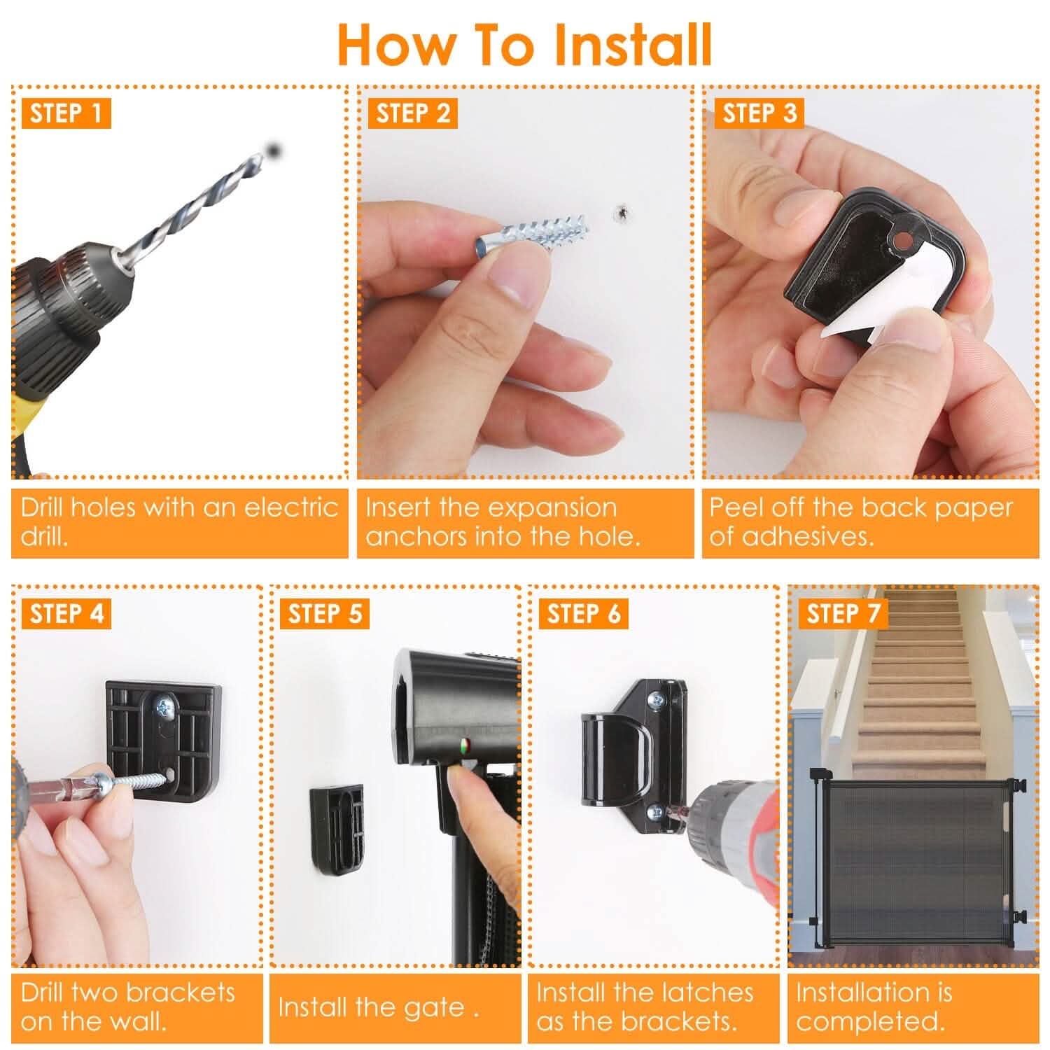 Extra Wide Child Safety Gate Retractable Door