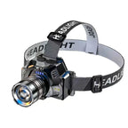 Rechargeable Headlamp,5-Night Long Battery Life,Power Indicator,500m Range,Waterproof,Zoom(Spot to Flood), Motion Sensor Switch, 90° Adjustable, Detachable Headband, Soft Light/Strobe, 1000 Lumen Constant Output, Includes Charging Cable, Power Bank