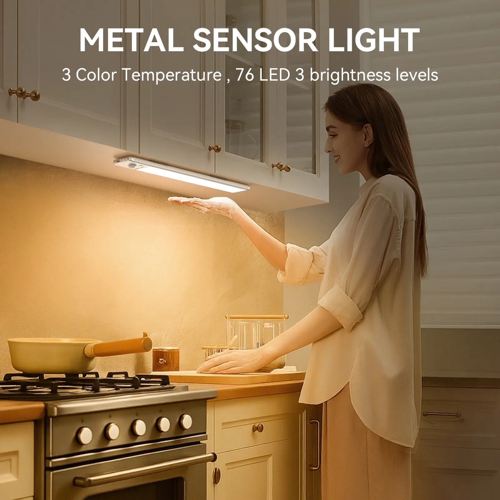 Under Cabinet Lights,Motion Sensor Night Light Indoor,1500mAh USB Rechargeable Light,Magnetic Installation Dimmable Lights