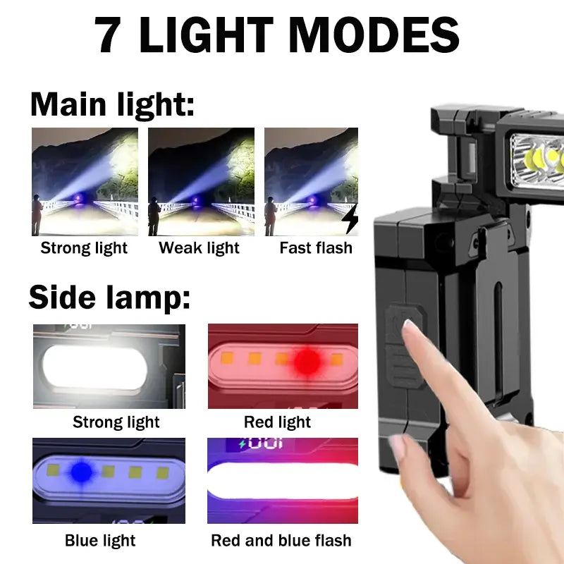 EDC Keychain Flashlight, USB-C Rechargeable, IPX5 Waterproof, 7 Lighting Modes