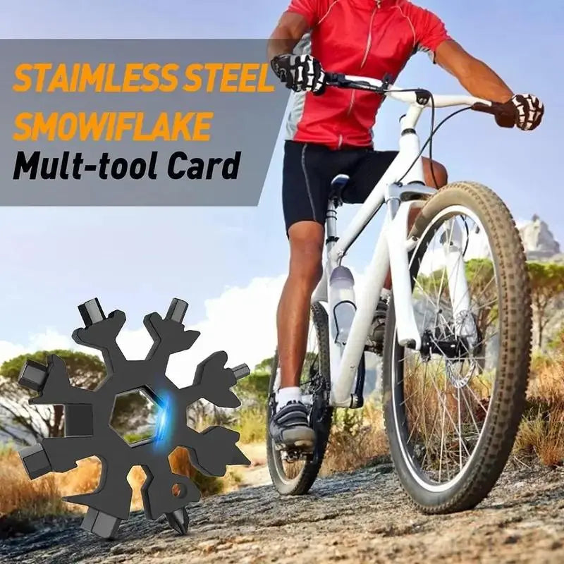 Viral 18-in-1 Snowflake Multi-tool Stainless Steel Portable Wrench | All-in-One Screwdriver & Bottle Opener | Must-Have Survival Gadget