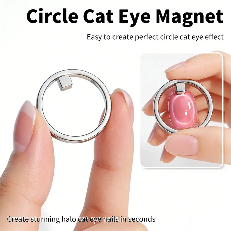 Hollow Ring Cat Eye Magnet For Nails, Easy Operation Nail Art Tool