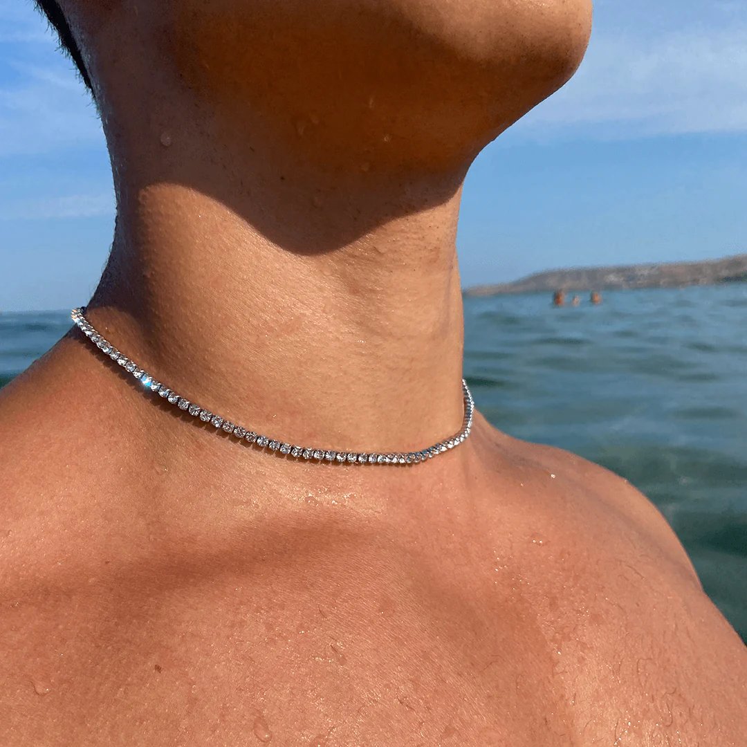 "Crystal' Tennis Necklace