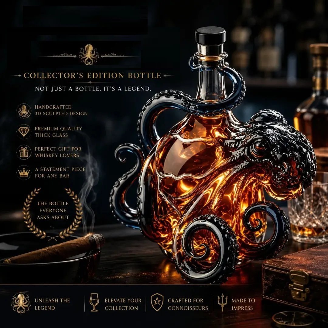 Rum Edition 3D Octopus Bottle