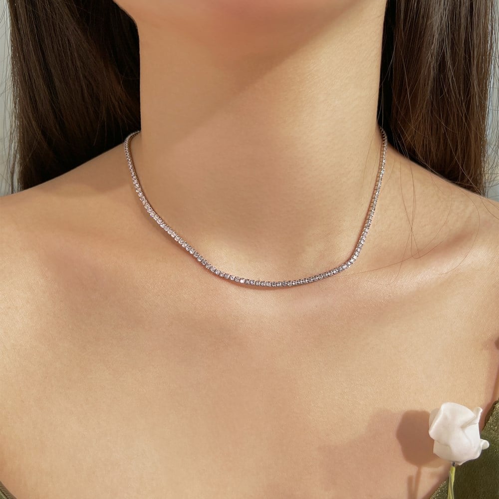 "Crystal' Tennis Necklace