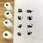 Cat Pattern Stamp, Round Self-inking Stamp