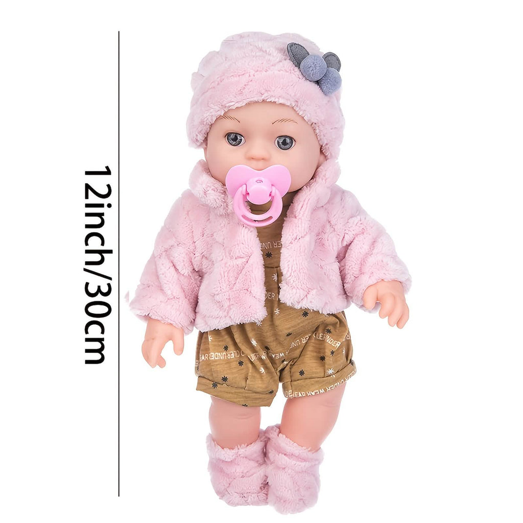 12" Pink Baby Doll – PVC Dress-Up Play Doll (Ages 3+)