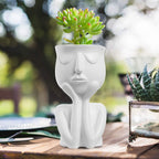 Face Flower Pot Head Planter