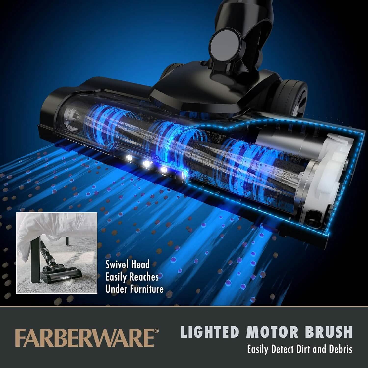 Farberware Cordless Pro Stick Vacuum Cleaner, Powerful Suction with 2 Speeds for Carpet and Hard Floors, Converts to Handheld Vacuum