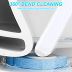Disposable Toilet Bowl Brush and Holder Cleaning System with Cleanser-Infused Heads