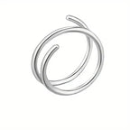 Stainless Steel Double Helix Nose Ring – 14K Gold Plated Hot Style Piercing Jewelry for Women