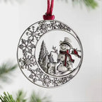 Festive Christmas Tree Pendant - Metal Hanging Ornament for Scene Decor